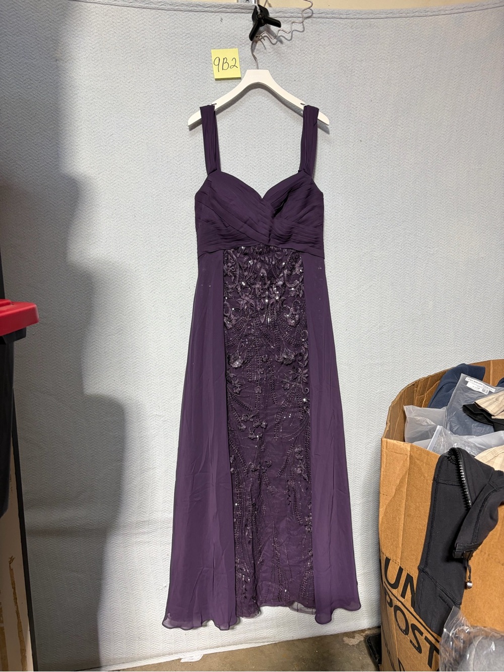 JJ House Plum Sequin Formal Gown 12 NWT